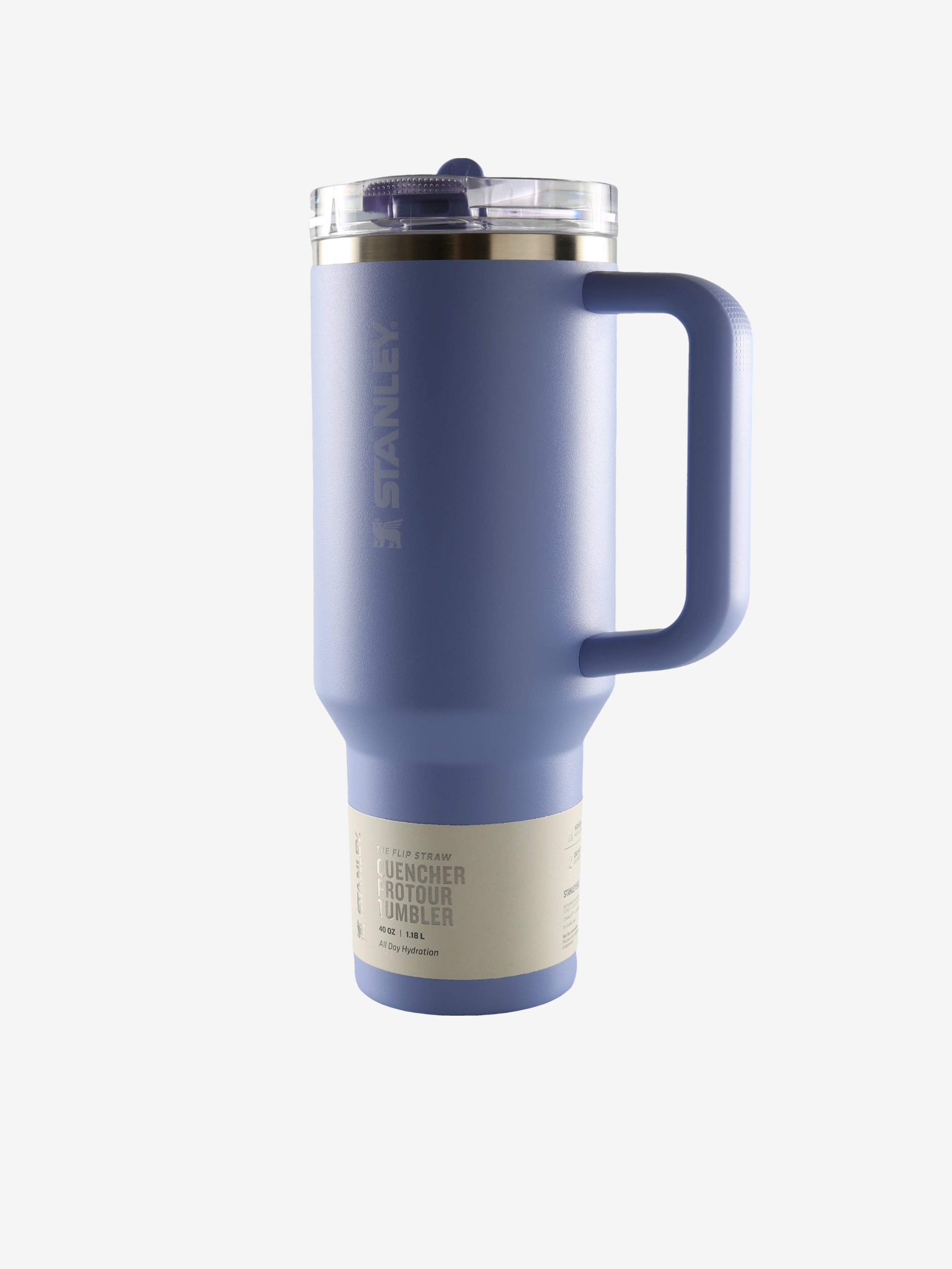 Purple tumbler, front view