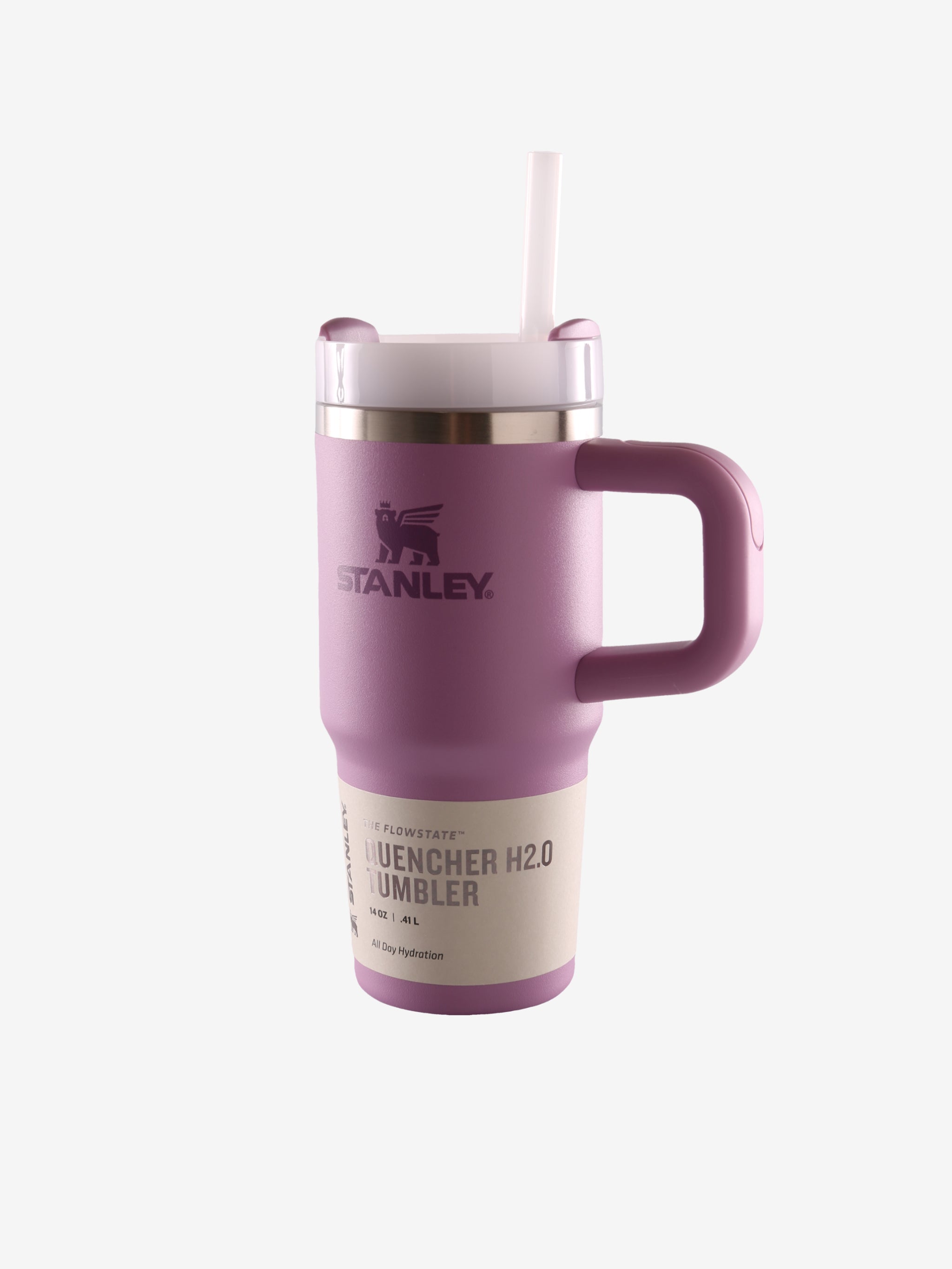 Purple tumbler, front view