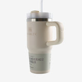 Tan tumbler, front view