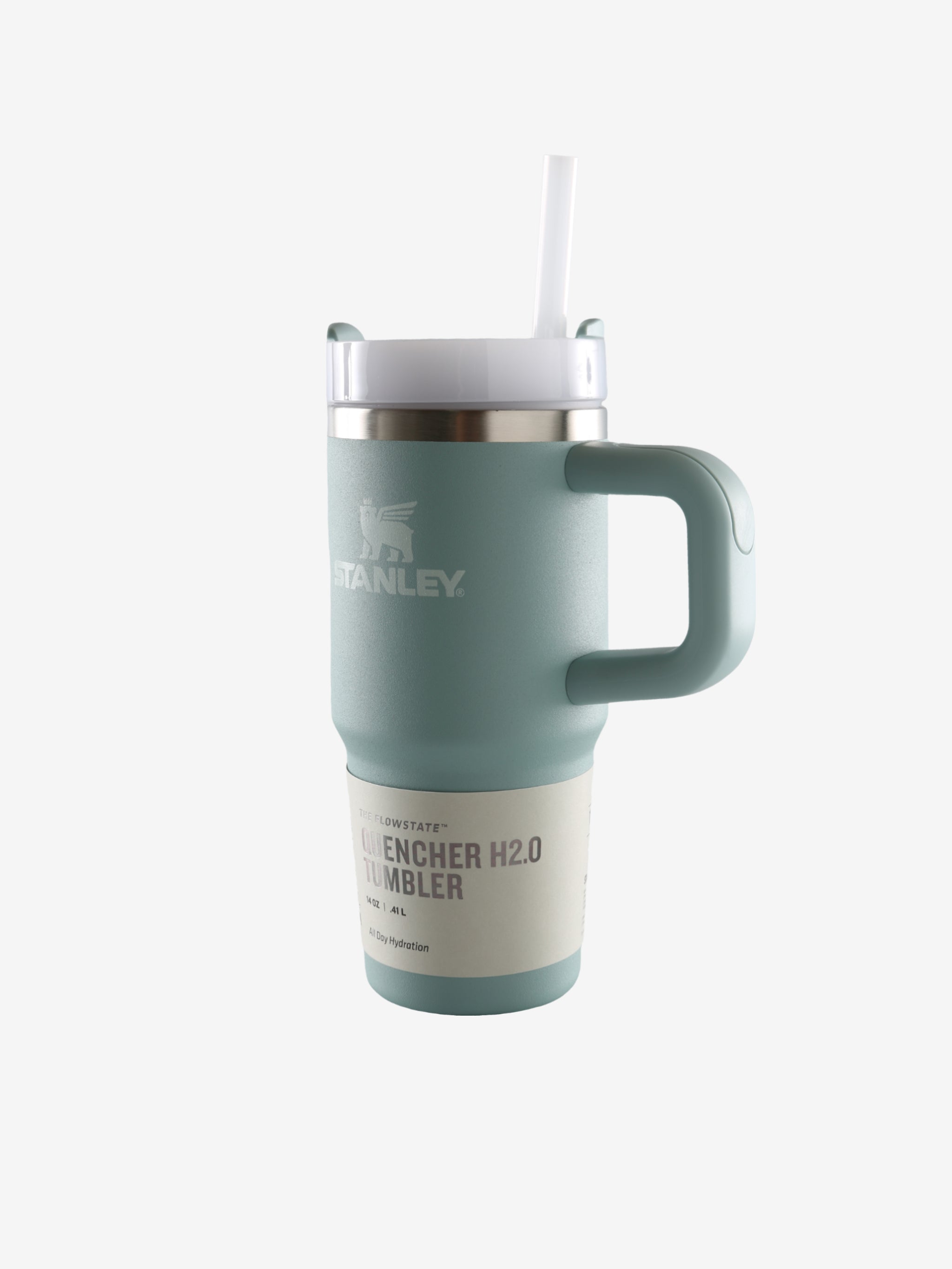 Green tumbler, front view