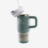 Green tumbler, side view