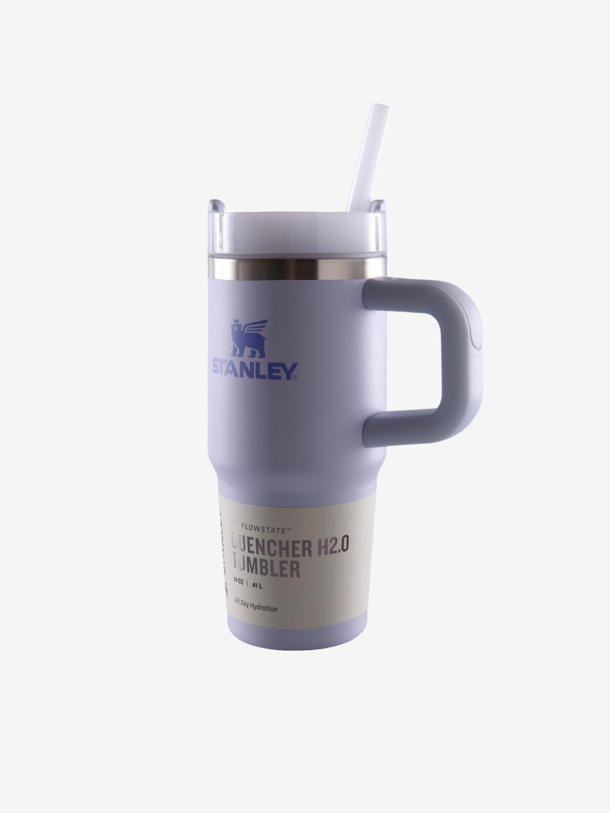 Blue tumbler, front view