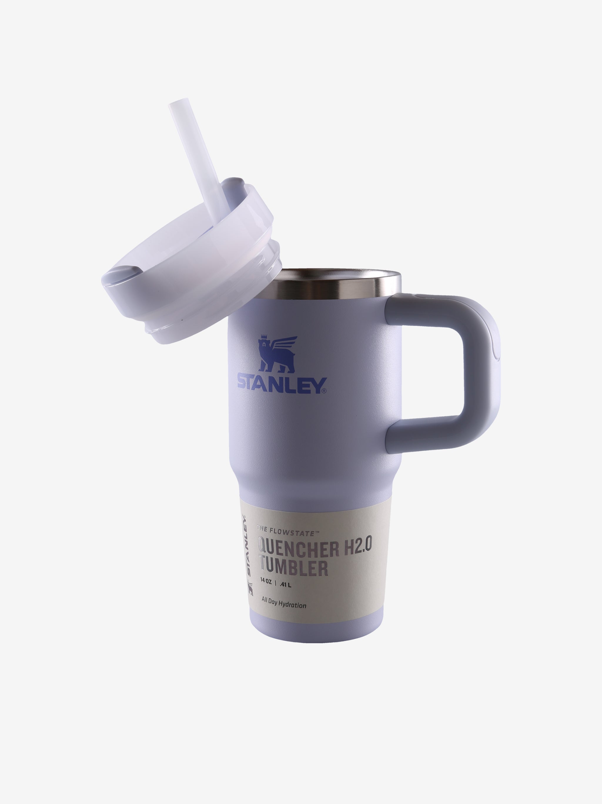 Blue tumbler, front view