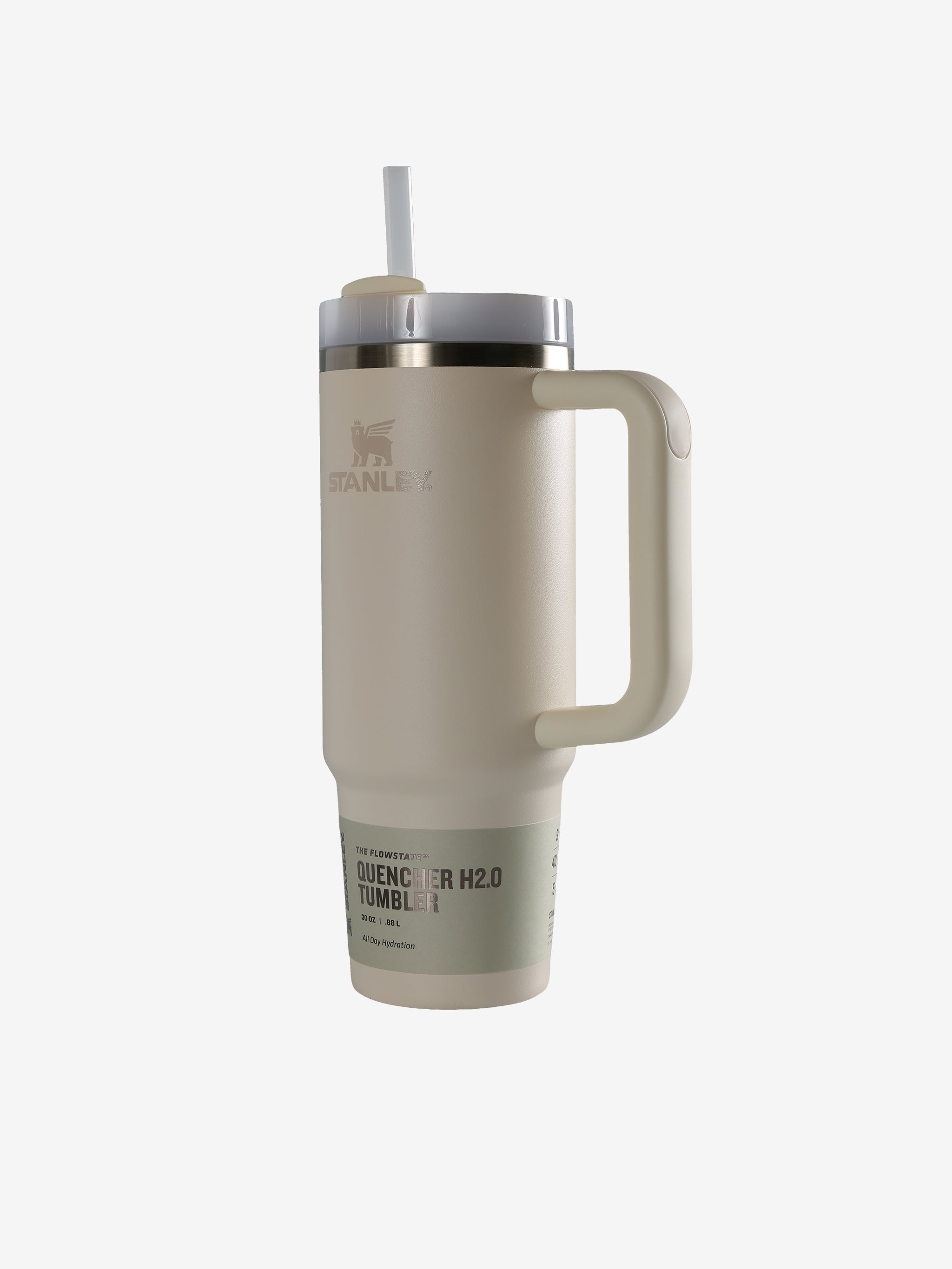 Tan tumbler, front view