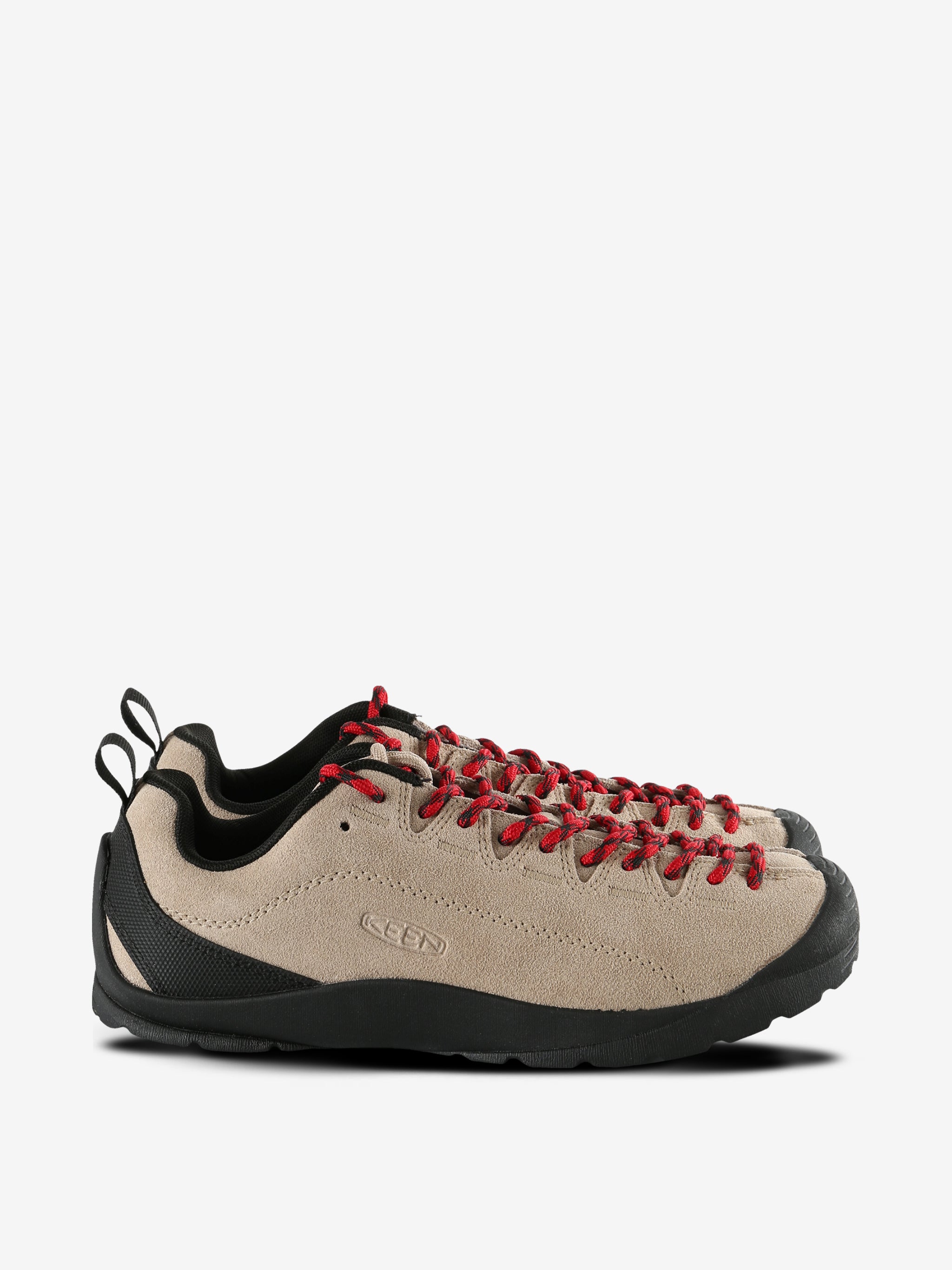 Tan sneakers, front view