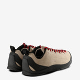 Tan sneakers, back view