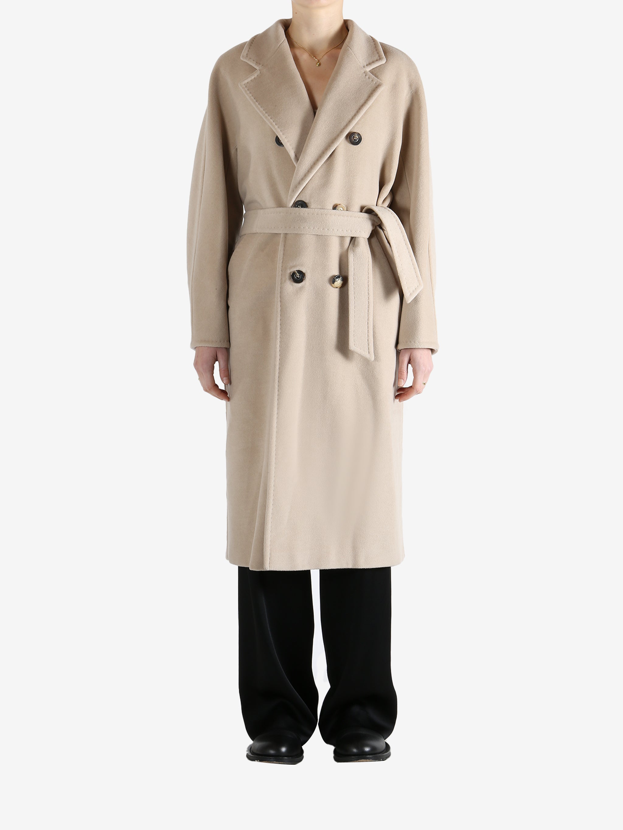 Tan coat,full body view