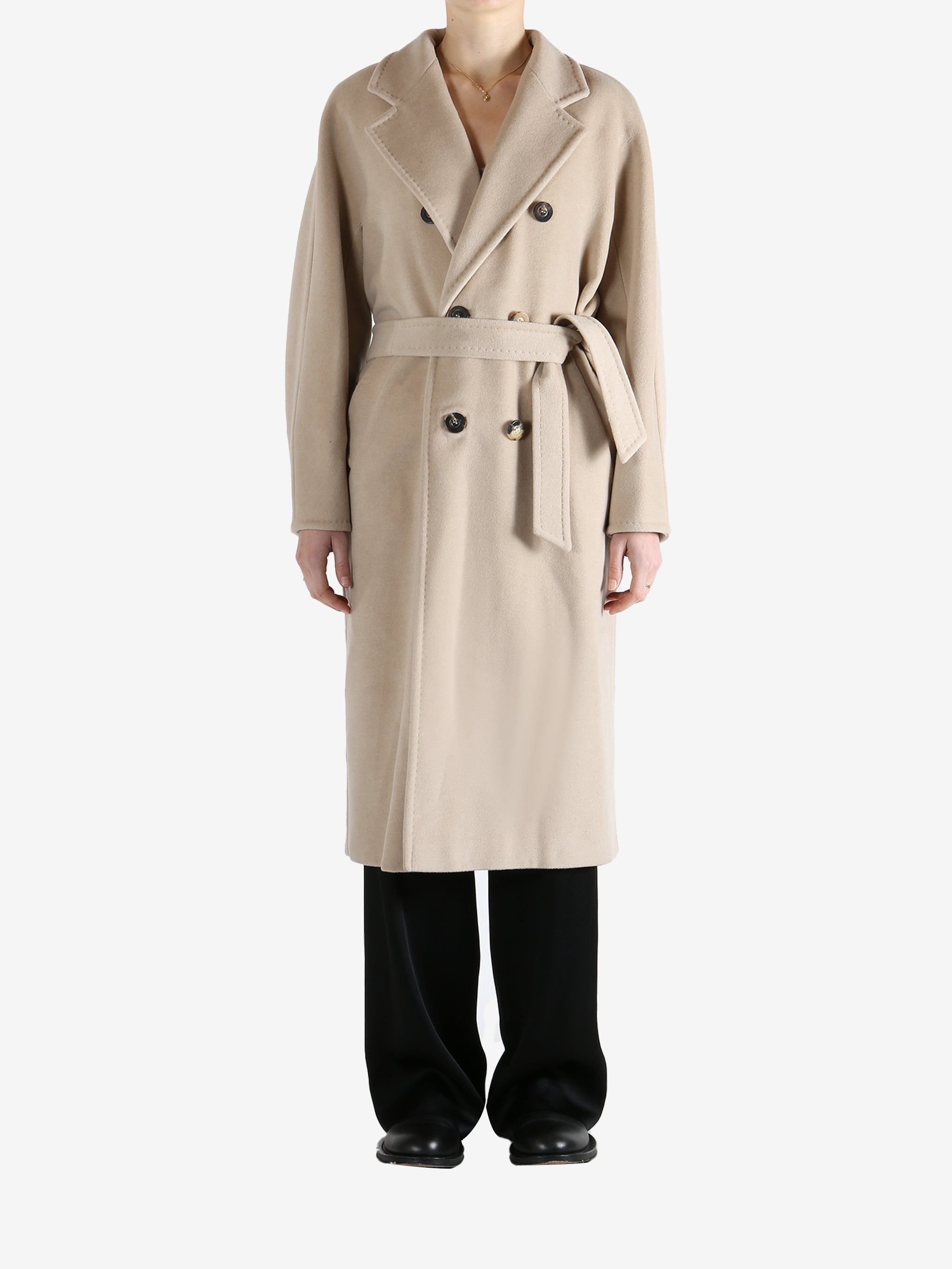 Tan coat,full body view