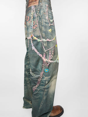 ACNE STUDIOS - Men Vintage Chain Detail Loose Jean