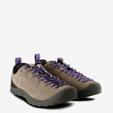 Tan sneakers, side view