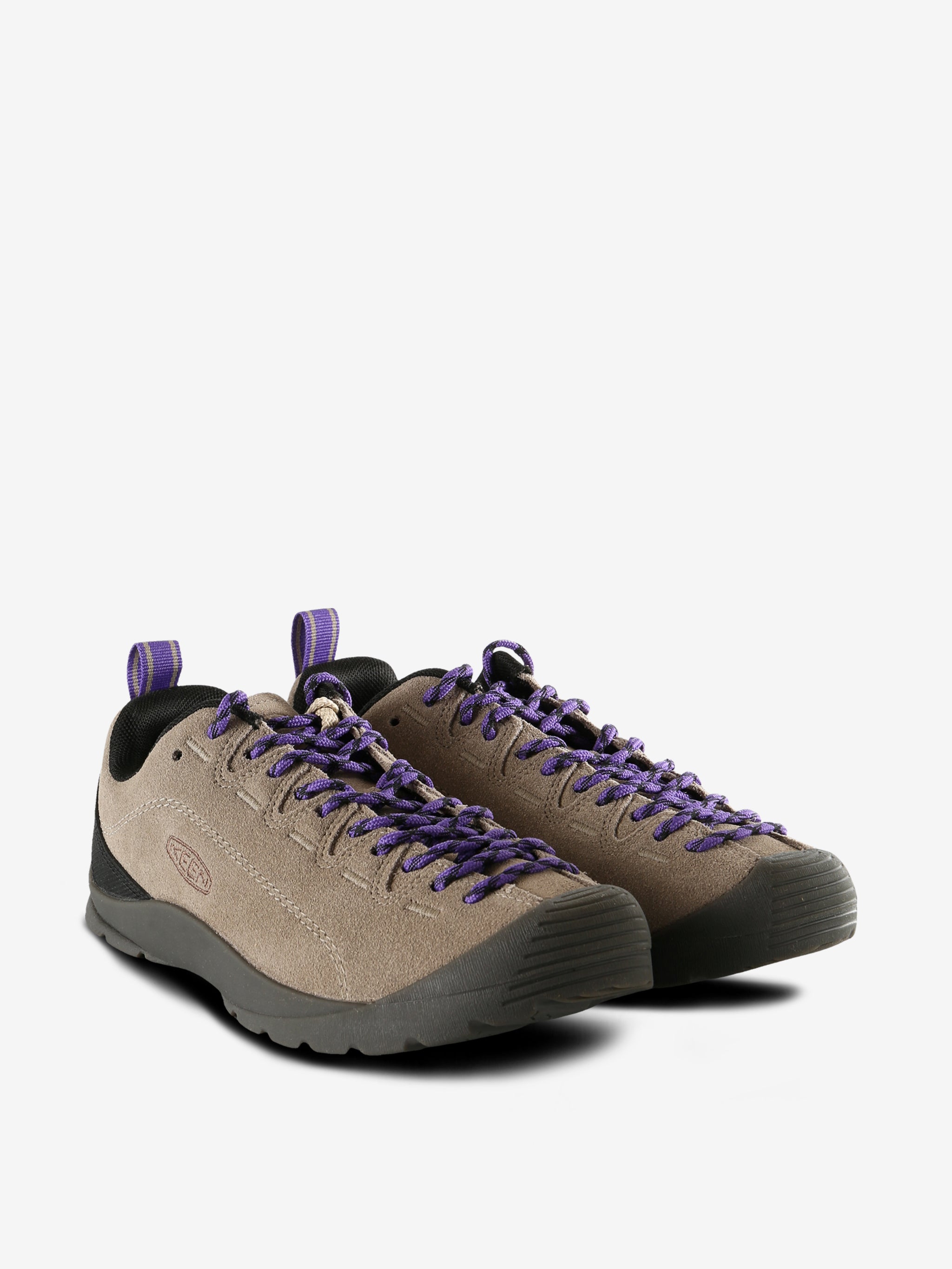 Tan sneakers, side view