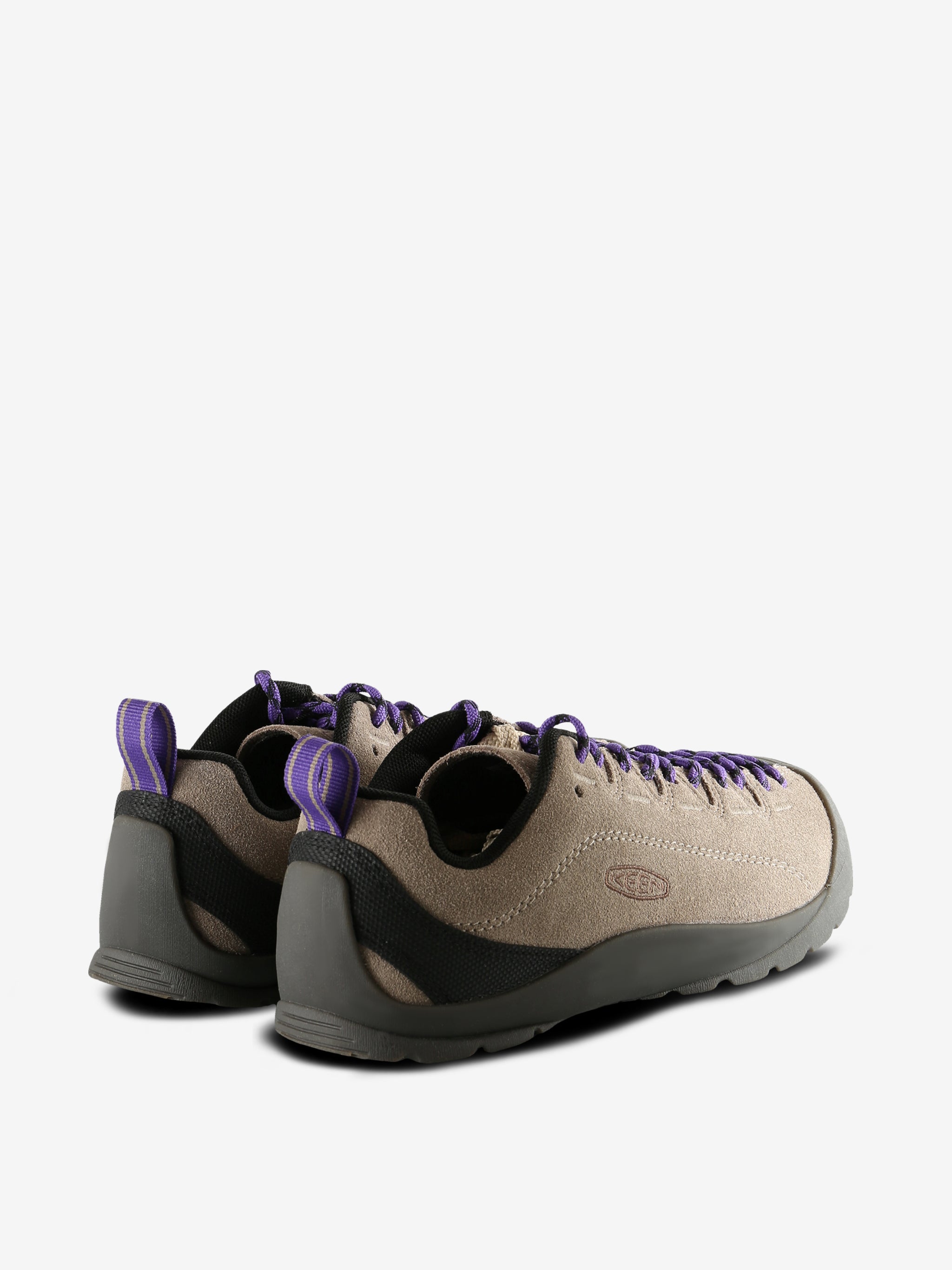 Tan sneakers, back view