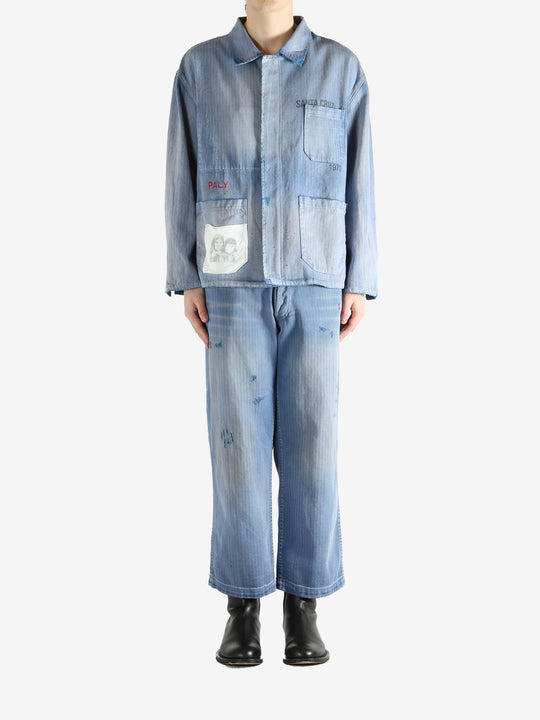 Blue jacket, full view