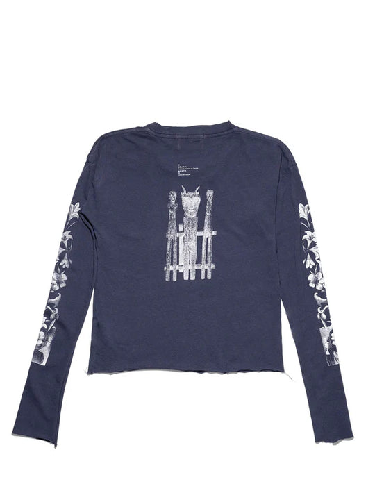 Navy t-shirt, back view