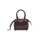 Burgundy bag, front view
