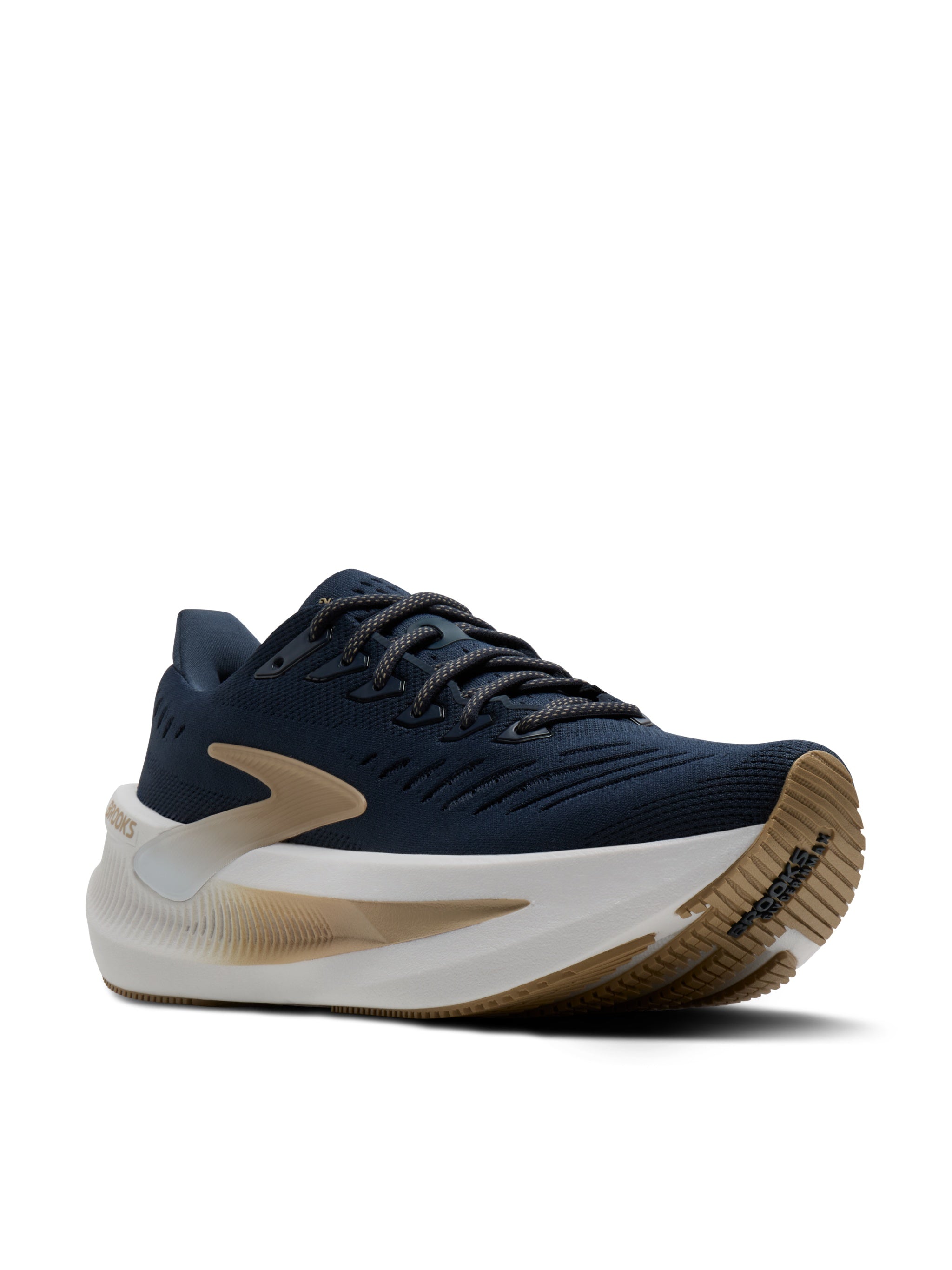 Navy shoes, side view