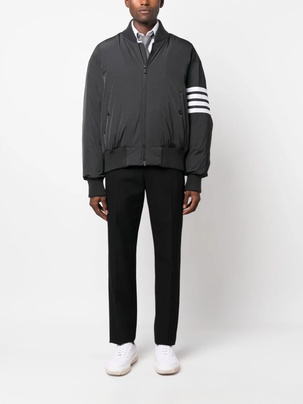 Thom Browne - Oversized Knit Rib Blouson Jacket  HBX - Globally Curated  Fashion and Lifestyle by Hypebeast