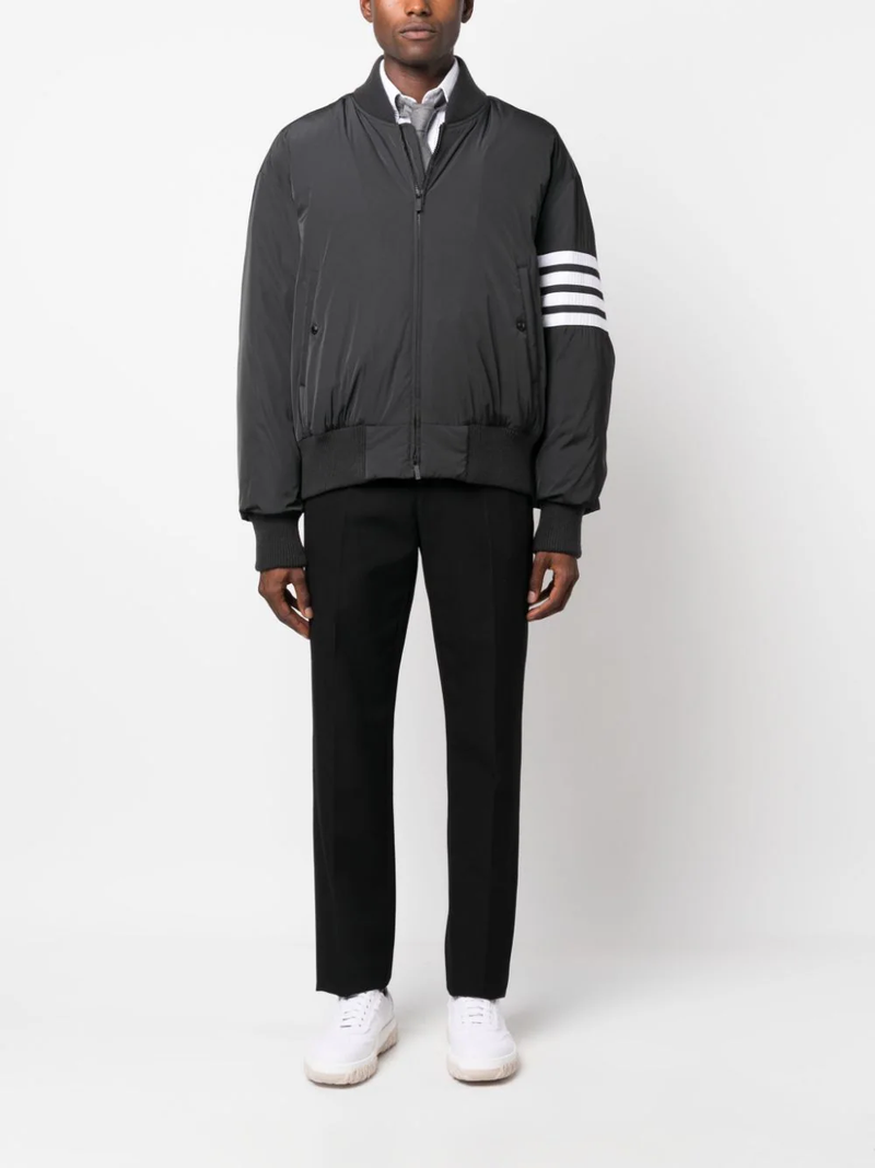 THOM BROWNE Men Down Fill Oversized Knit Rib Blouson Jacket