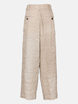 ZIGGY CHEN - Men Front Pleated Wide Leg Long Trousers