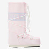 Pink boots, side view