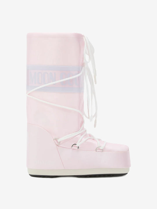 Pink boots, side view