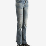 Blue pants worn by a person, showing the pants fit