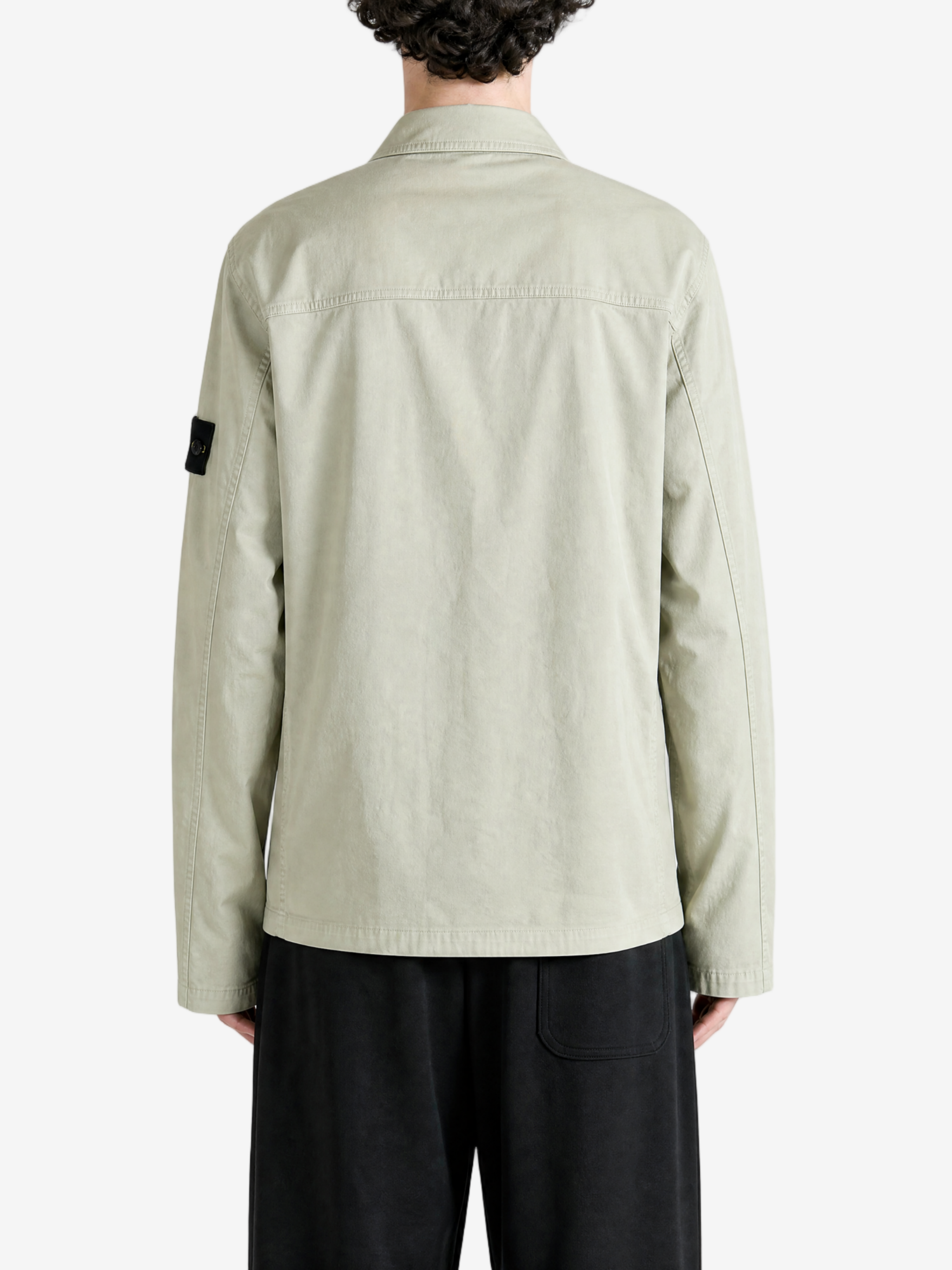 Tan shirt, full body view
