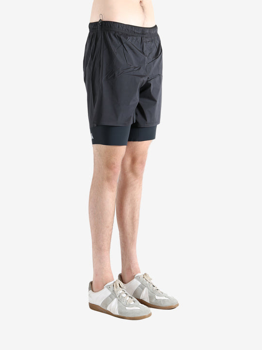 Black shorts worn by a person, showing the shorts fit