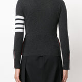 THOM BROWNE - Women Classic V-Neck Cardigan W/4 Bar In Cashmere