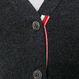 THOM BROWNE - Women Classic V-Neck Cardigan W/4 Bar In Cashmere