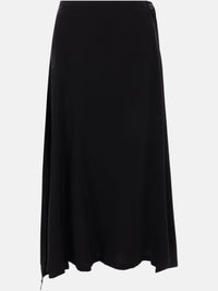 Y'S - Women  Gabardine Hard Twist Side Slit Flare Skirt