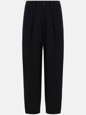 Y'S - Women Wool Double Tuck Wide Pants