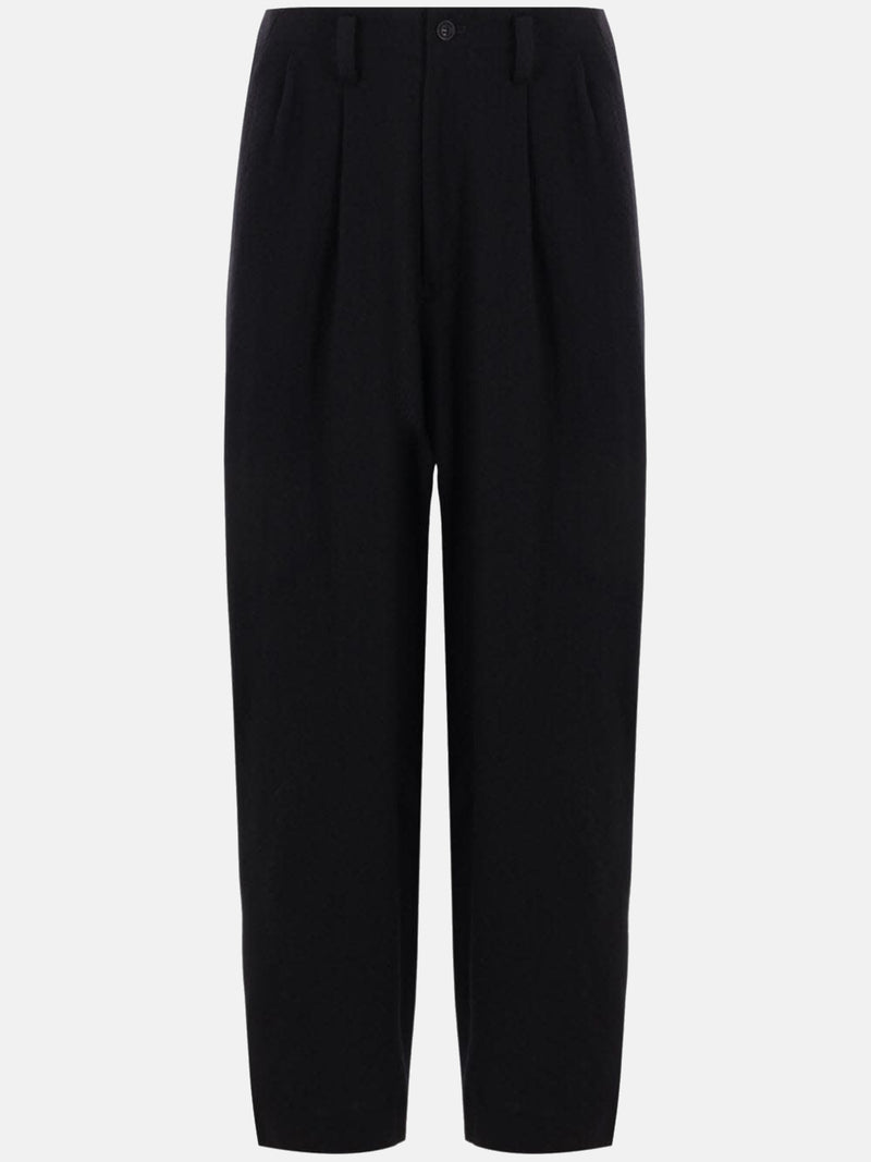 Y'S - Women Wool Double Tuck Wide Pants