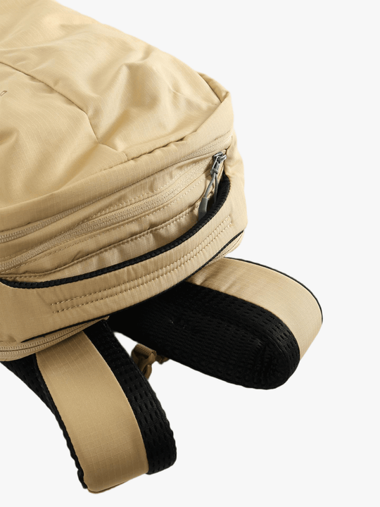 Close up of Tan bag, showing detail