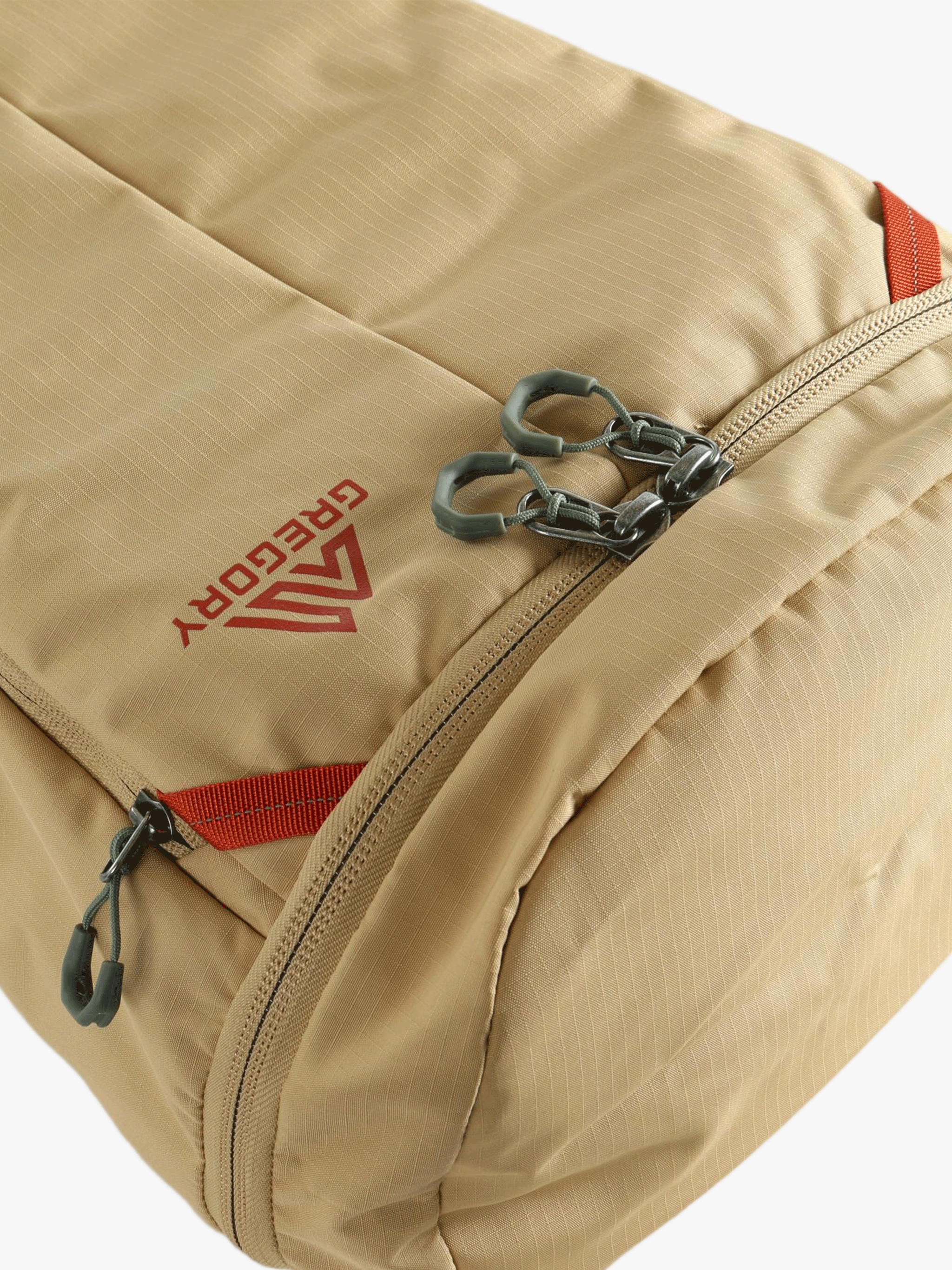 Close up of Tan bag, showing detail