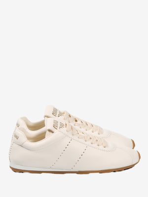 MIU MIU - Women Bleached Nappa Leather Sneakers