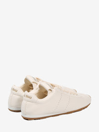 MIU MIU - Women Bleached Nappa Leather Sneakers