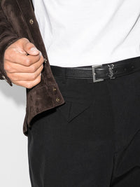 SAINT LAURENT - Men Cassandre Smooth Leather Belt