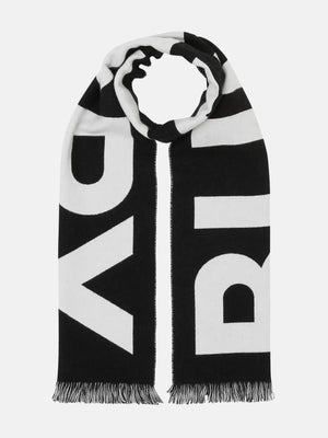 BURBERRY - Unisex B Text Wool Scarf