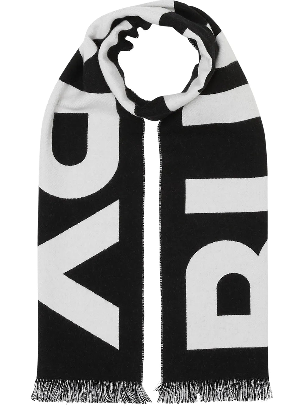 BURBERRY - Unisex B Text Wool Scarf