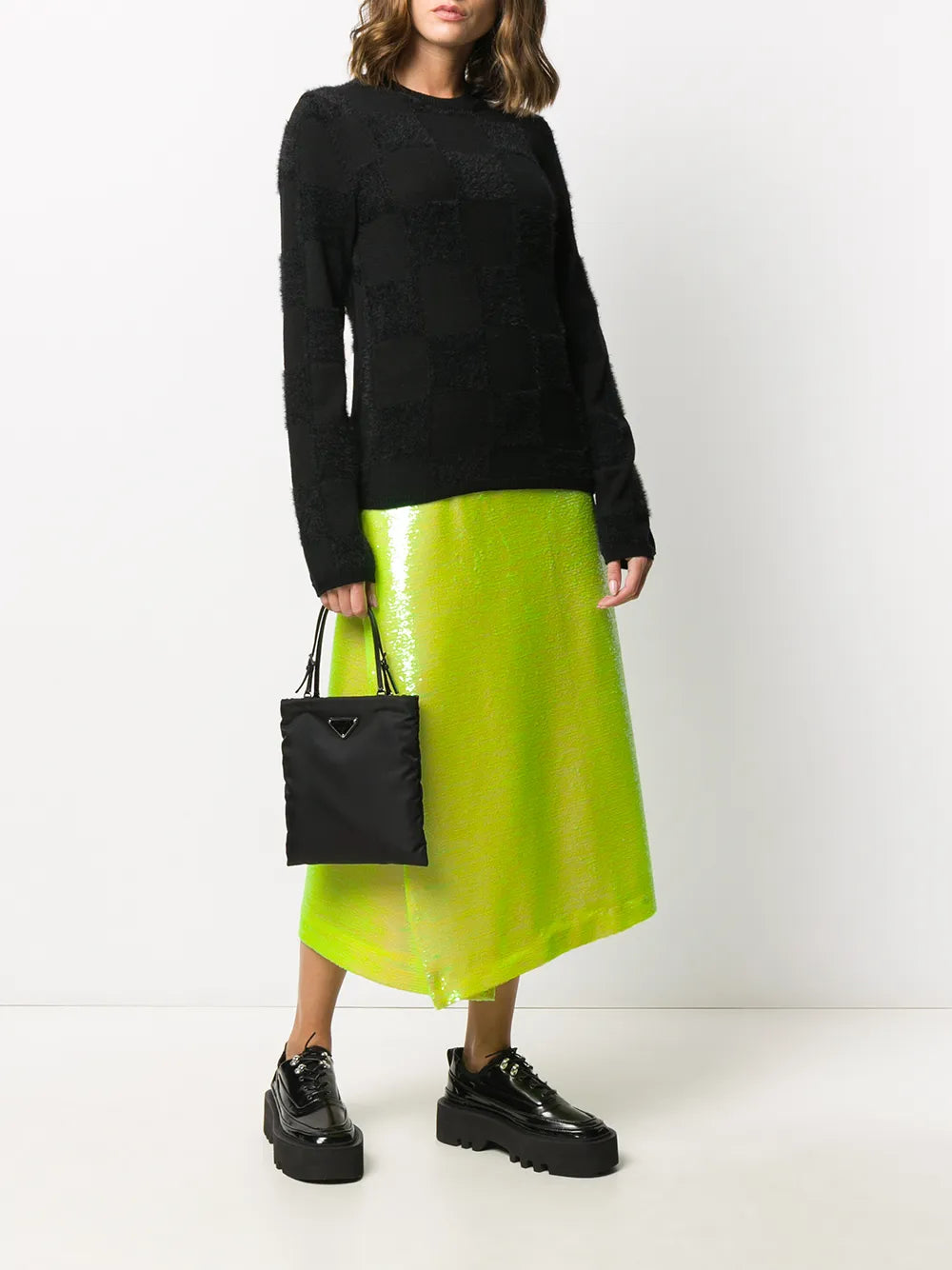 Black knitwear,full body view