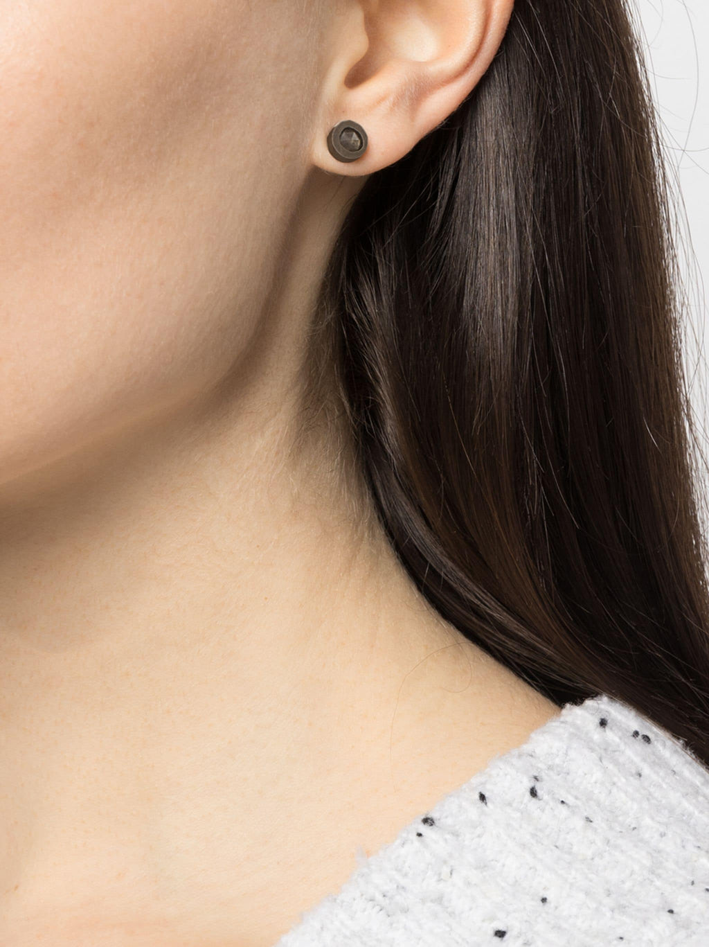 PARTS OF FOUR Stud Earring (0.2 CT, Tiny Faceted Diamond Slab, DA+FCDIA)