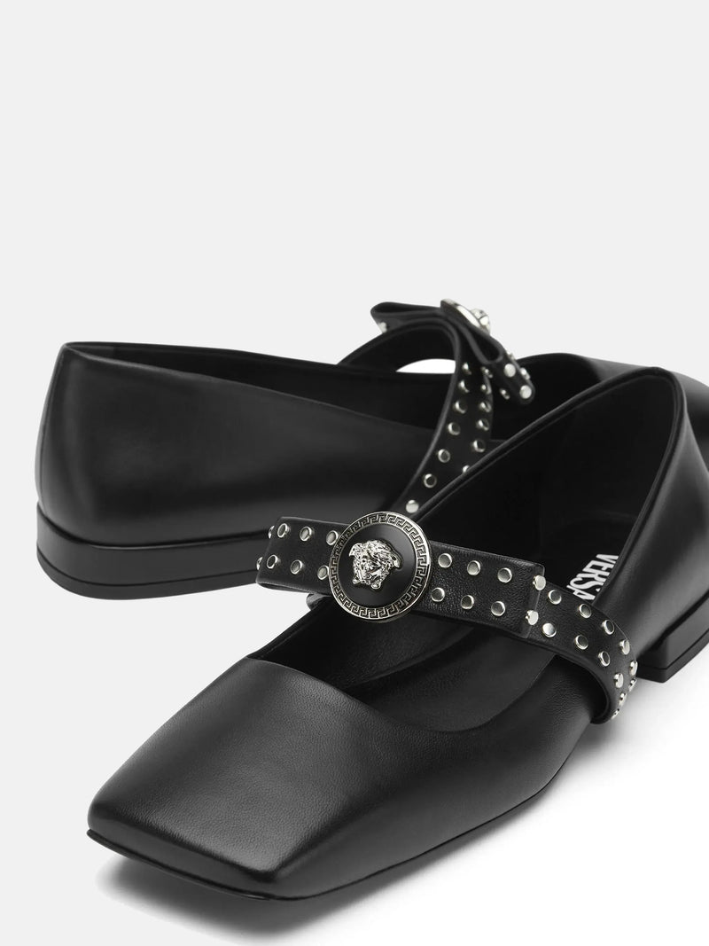 VERSACE - Women T.20 Calf Leather Flats