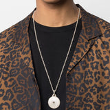 PARTS OF FOUR - Disk Necklace (0.2 CT, Tiny Faceted Diamond Slab, 35mm, DA+FCDIA)