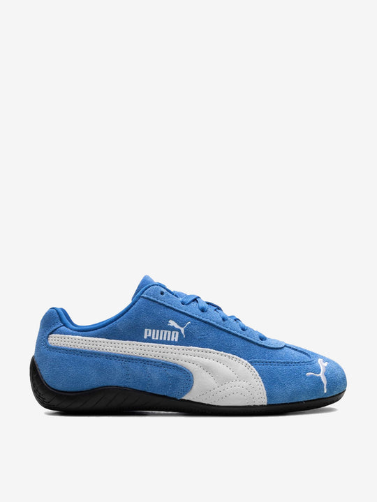 Blue sneaker, side view