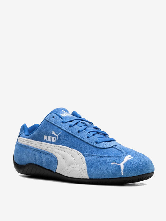 Blue sneaker, side view