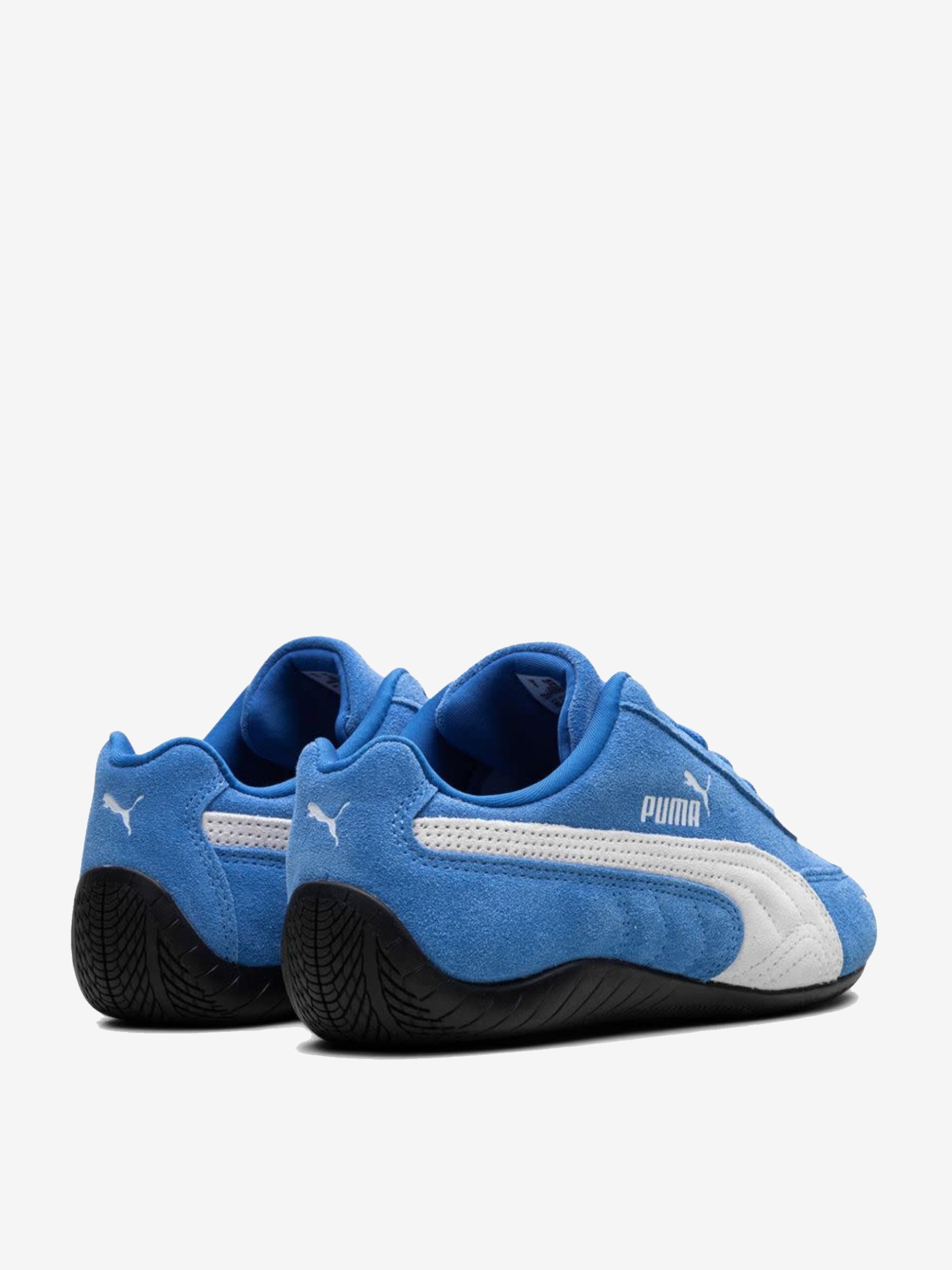 Blue sneaker, back view