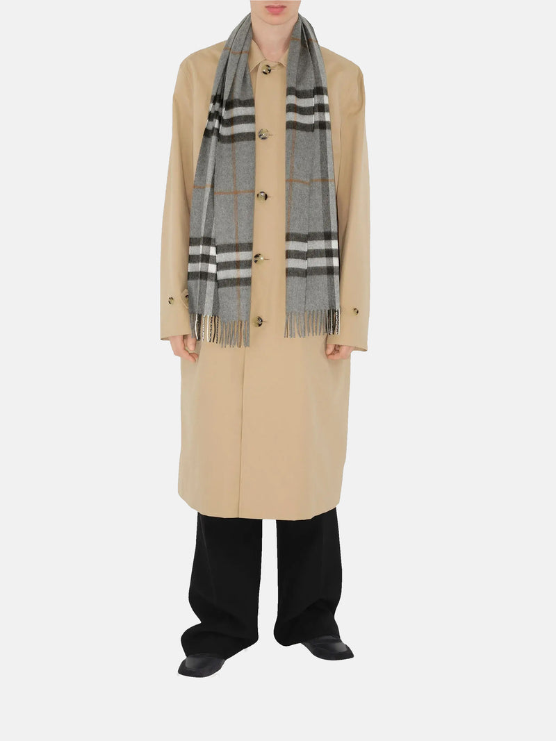 BURBERRY - Unisex Check Cashmere Scarf