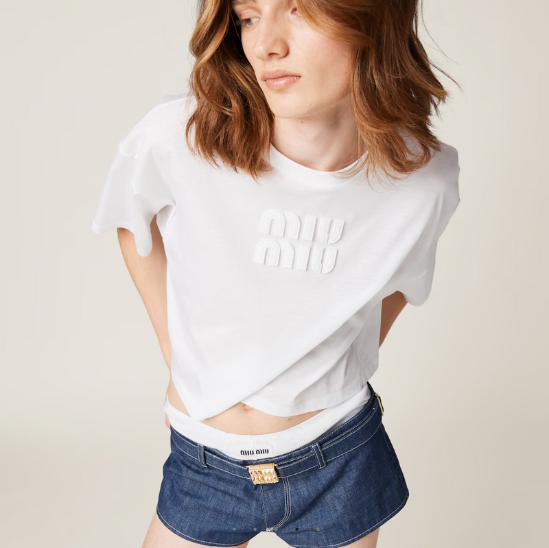 Jersey cropped top