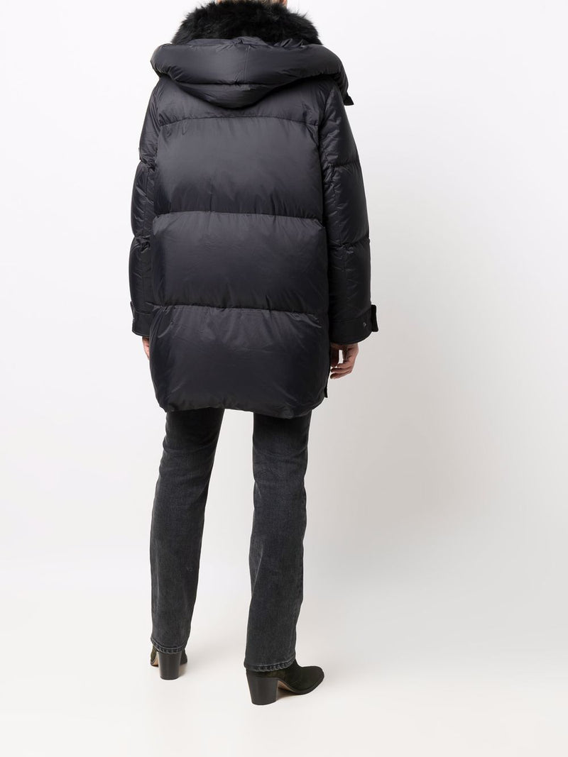 YVES SALOMON - Women Padded Down Jacket With Detachable Lamb Fur Collar